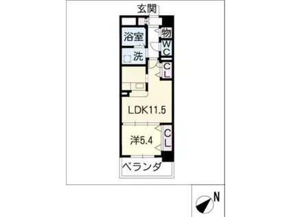 CONFIDENCE日比野(1LDK/4階)の間取り写真