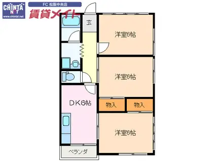 B-BALANCE(3DK/1階)の間取り写真