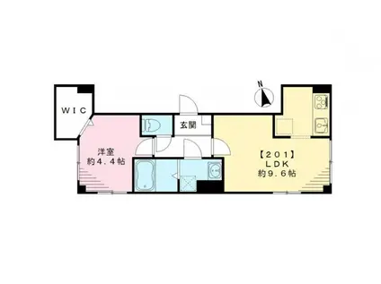 GRASS ROSE グラスローゼ(1LDK/2階)の間取り写真