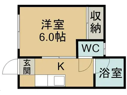 第三コーポ金丸(1K/1階)の間取り写真
