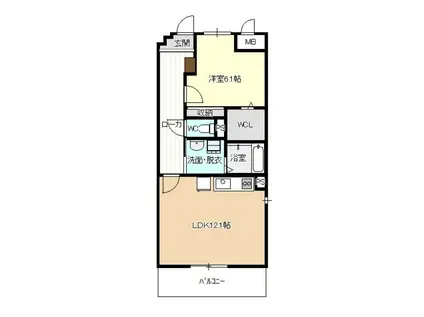 フラッハフェルトTM(1LDK/4階)の間取り写真