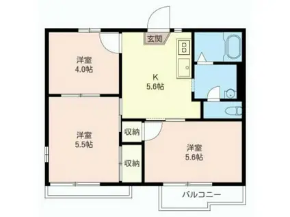 ラプラス浅沼(3K/2階)の間取り写真