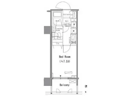 パークアクシス住吉(1K/4階)の間取り写真