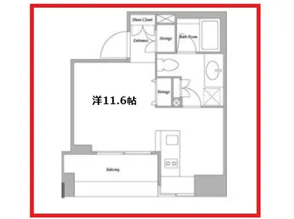 ビーピーアールレジデンス蔵前(ワンルーム/7階)の間取り写真