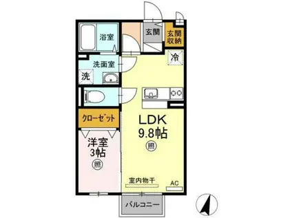 セジュール瀬戸下A棟(1LDK/2階)の間取り写真