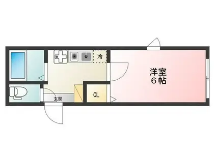 GLANZ亀有(1K/2階)の間取り写真