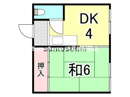 オーラ・コート杭瀬(1DK/1階)の間取り写真