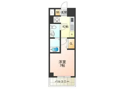 エスリード梅田北(1K/2階)の間取り写真