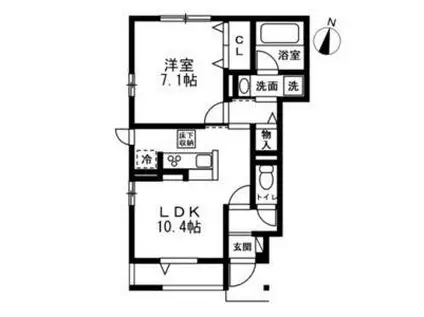 パークガーデン石神井公園(1LDK/1階)の間取り写真