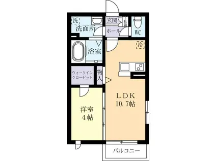 ヴィラコート(1LDK/1階)の間取り写真