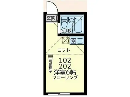ユナイト初音ミックスナッツ(ワンルーム/1階)の間取り写真