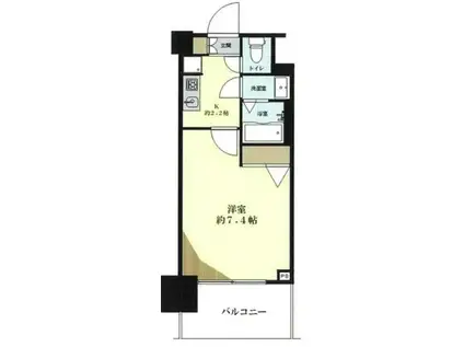 シティタワー武蔵小山レジデンス棟(1K/8階)の間取り写真