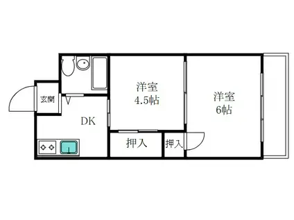 プレアール徳庵(2DK/3階)の間取り写真