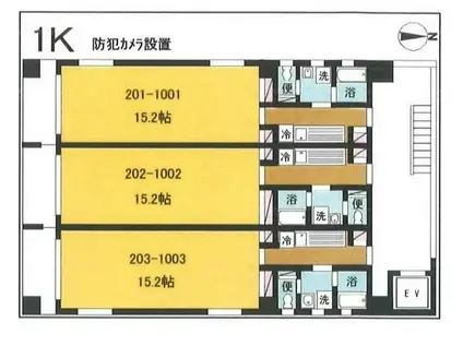 ティーマンション28(1K/9階)の間取り写真