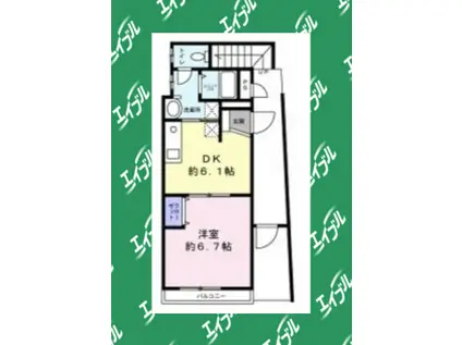 レクルス(1DK/1階)の間取り写真