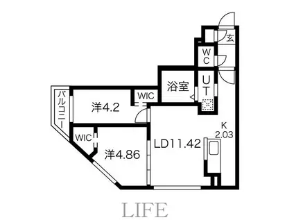 シティレジデンス栄通(2LDK/4階)の間取り写真