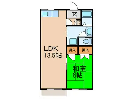 アイケイハイツ高井田(1LDK/2階)の間取り写真