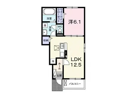 クリエイト北ノ台II(1LDK/1階)の間取り写真