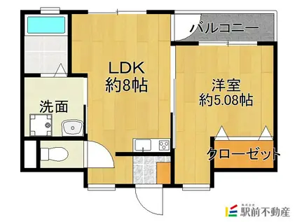 T-REGNO X BSF(1LDK/1階)の間取り写真