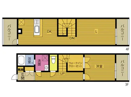 REGINA碩田(1LDK/3階)の間取り写真