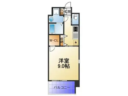 フォレストグレイス滝井駅前I(1K/2階)の間取り写真