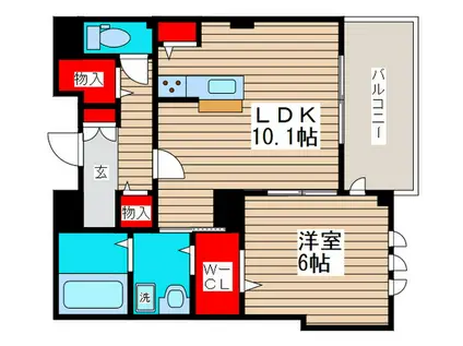 ラシーネ ベルピーノ(1LDK/1階)の間取り写真