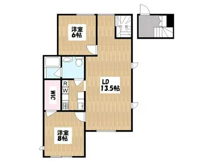 VIEW TAKANAWA(2LDK/2階)の間取り写真