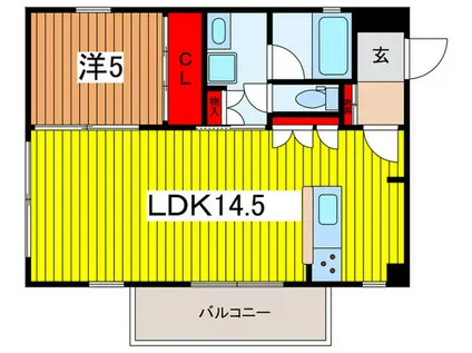 HILLS イースト高砂(1LDK/3階)の間取り写真