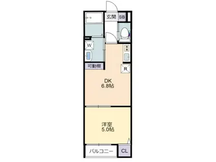 UMEX千葉(1DK/3階)の間取り写真