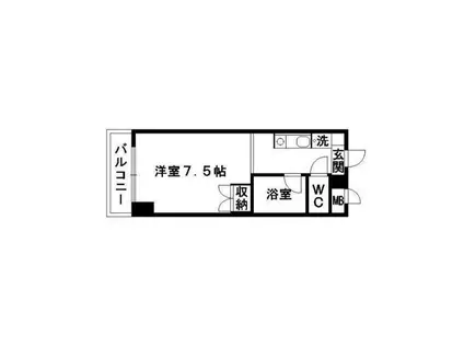 リベルテ水前寺北(ワンルーム/1階)の間取り写真
