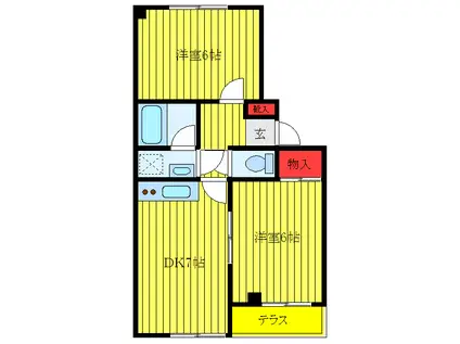 GHハウス目白(2DK/1階)の間取り写真