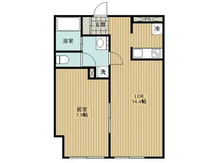  町田市金森7丁目5-1計画(1LDK/3階)の間取り写真