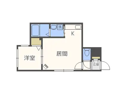 ルミエール(1LDK/2階)の間取り写真