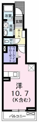 コーポ・ソレイユ(1K/1階)の間取り写真