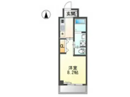 グランシャリオ波寄(1K/4階)の間取り写真