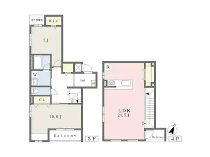 RESIDENCE DE 池下(2LDK/3階)の間取り写真