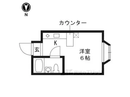 コーポさかき(ワンルーム/2階)の間取り写真