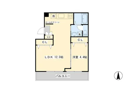 ジェントリーム(1LDK/2階)の間取り写真