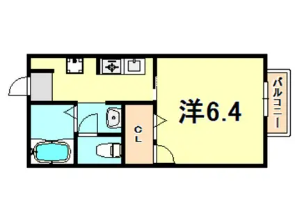 ROSA A(1K/1階)の間取り写真