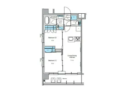 ルフォンプログレ押上イースト ルフォンプログレ押上イースト(2LDK/2階)の間取り写真