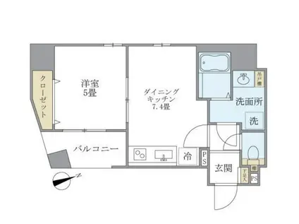 KDXレジデンス元浅草 KDXレジデンス元浅草(1DK/4階)の間取り写真