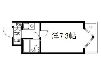 デトム・ワン桃山御陵(1K/4階)の間取り写真