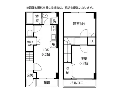 カルトレーヴ(2LDK/1階)の間取り写真