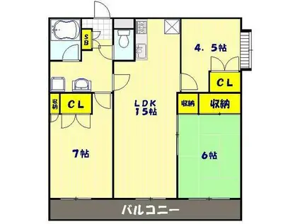 アーク西川口(3LDK/2階)の間取り写真