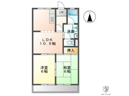 メゾンエイト(2LDK/2階)の間取り写真