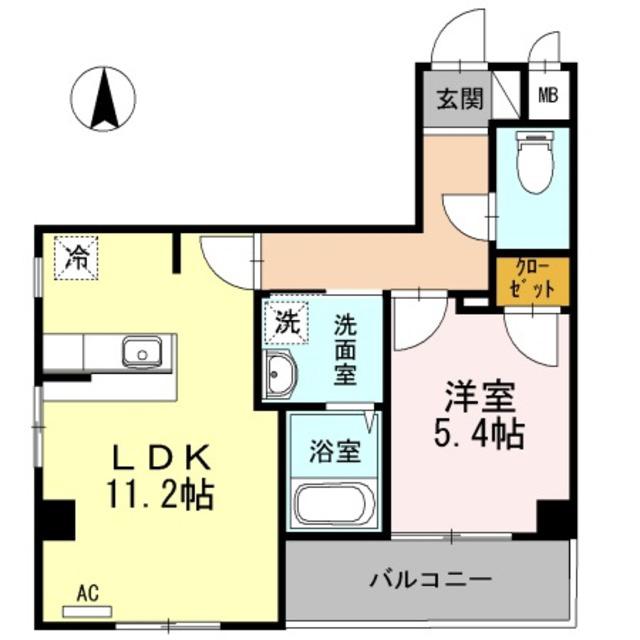 エスト四つ木(1LDK/2階)の間取り写真