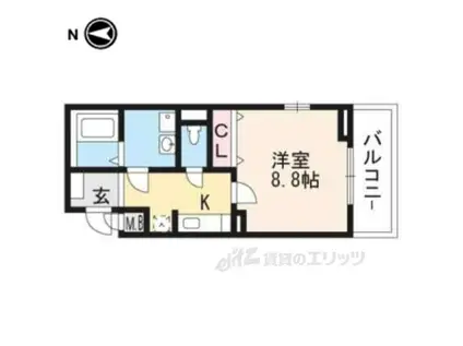 ル・ソレイユ2(1K/1階)の間取り写真