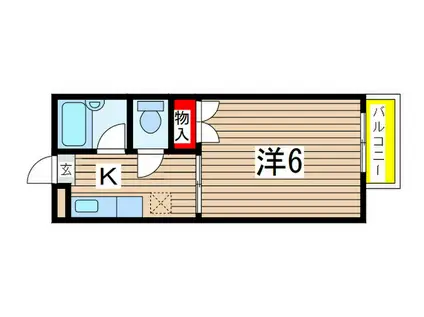 ハウスウステリアB(1K/1階)の間取り写真