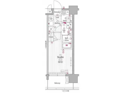 ガーラ・ステーション横濱阪東橋(1K/10階)の間取り写真