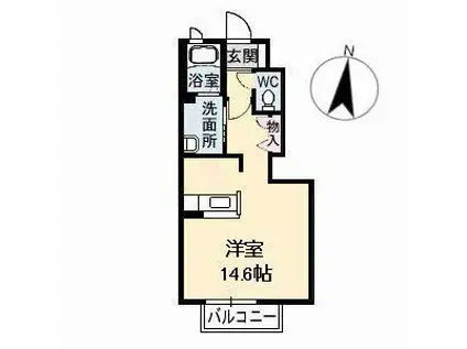 アベニールB(ワンルーム/1階)の間取り写真